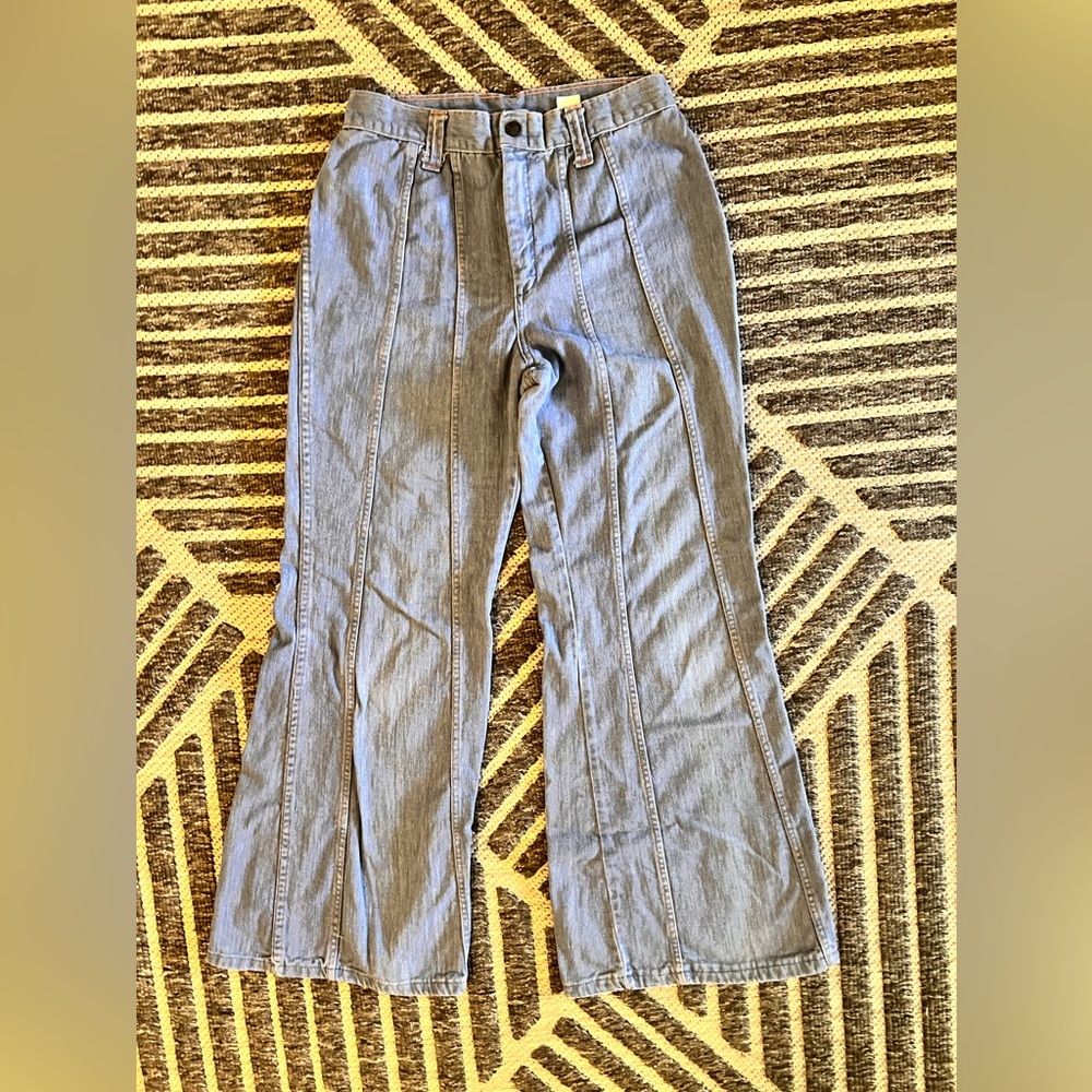 Vintage 1970s Wide Leg Bell Bottom Denim Jeans Small See Pics for Measurements